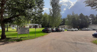 Kuva terveyskeskuksen korttelista jossa näkyvät hammashoitola, kotihoito ja asumisyksikkö Villa Charlotta.